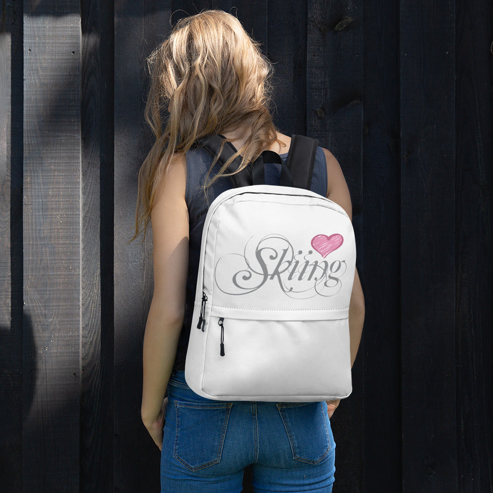 CS0047 - 05002 - Love Skiing/Women's Backpack (White)