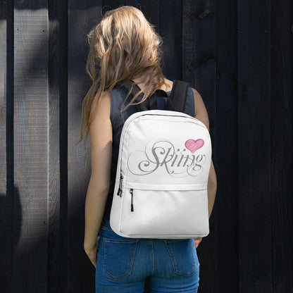 CS0047 - 05002 - Love Skiing/Women's Backpack (White)