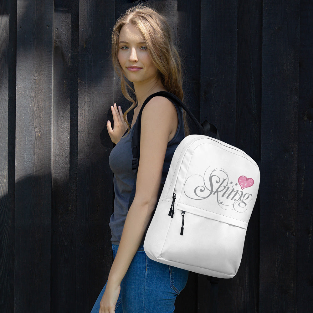 CS0047 - 05002 - Love Skiing/Women's Backpack (White)