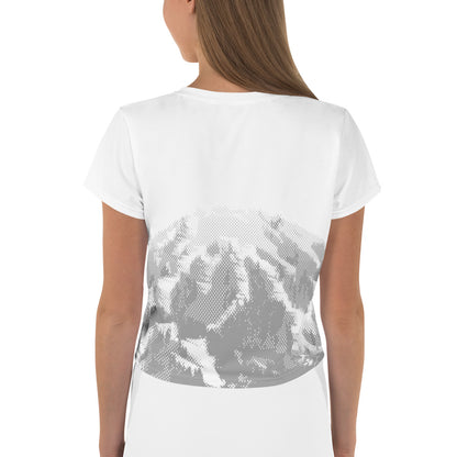 CS0030 - 02010 - AOP SKI Tracks Print Crop Tee