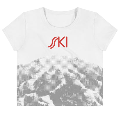 CS0030 - 02010 - AOP SKI Tracks Print Crop Tee