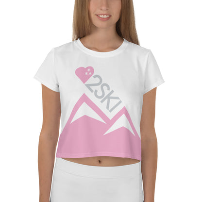 CS0027 - 02010 - AOP LOVE2SKI Crop Tee