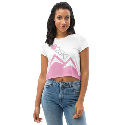 CS0027 - 02010 - AOP LOVE2SKI Crop Tee