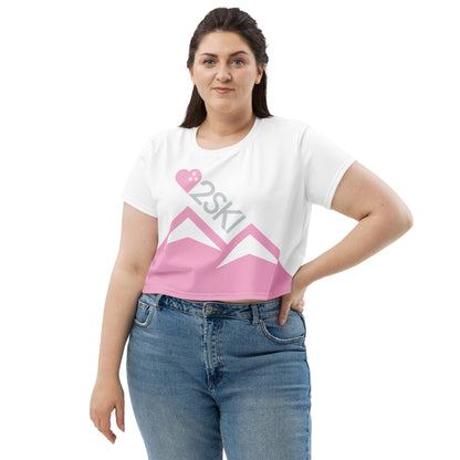 CS0027 - 02010 - AOP LOVE2SKI Crop Tee