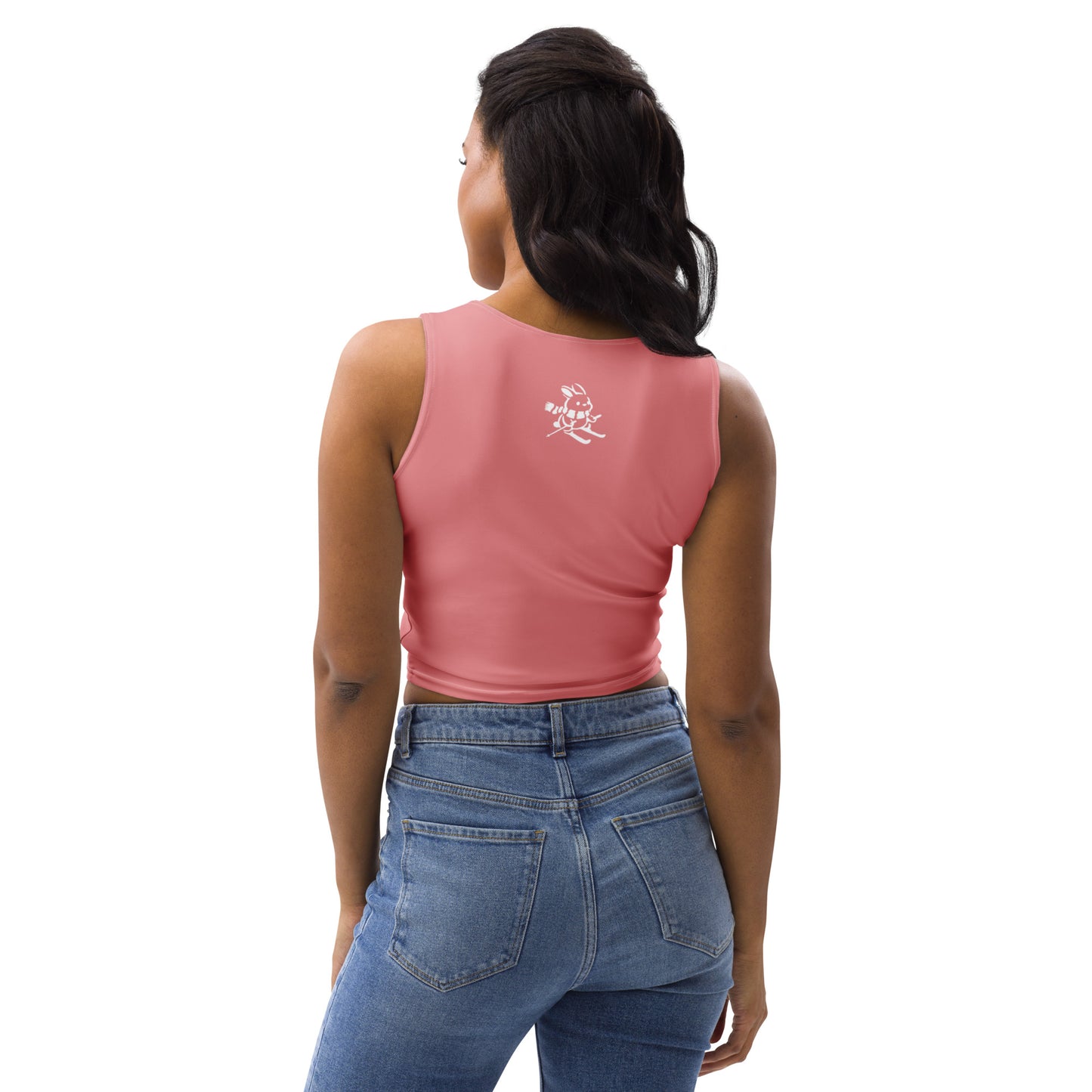 CS0011 - 02010 - AOP Ski Bunny Crop Top Tank (Pink)