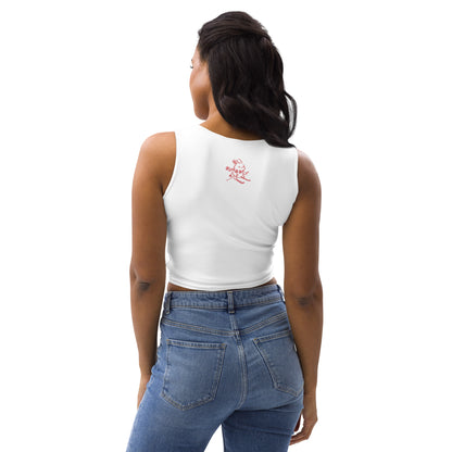 CS0011 -02010 - AOP Ski Bunny Crop Top Tank (White)