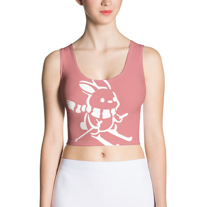 CS0011 - 02010 - AOP Ski Bunny Crop Top Tank (Pink)