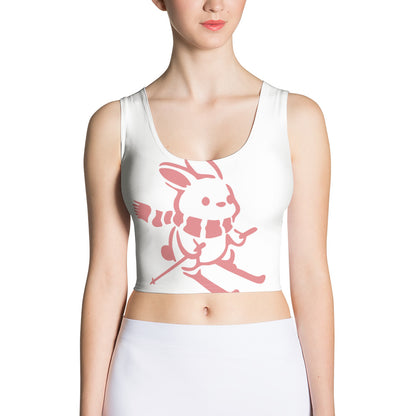 CS0011 -02010 - AOP Ski Bunny Crop Top Tank (White)