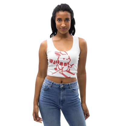 CS0011 -02010 - AOP Ski Bunny Crop Top Tank (White)