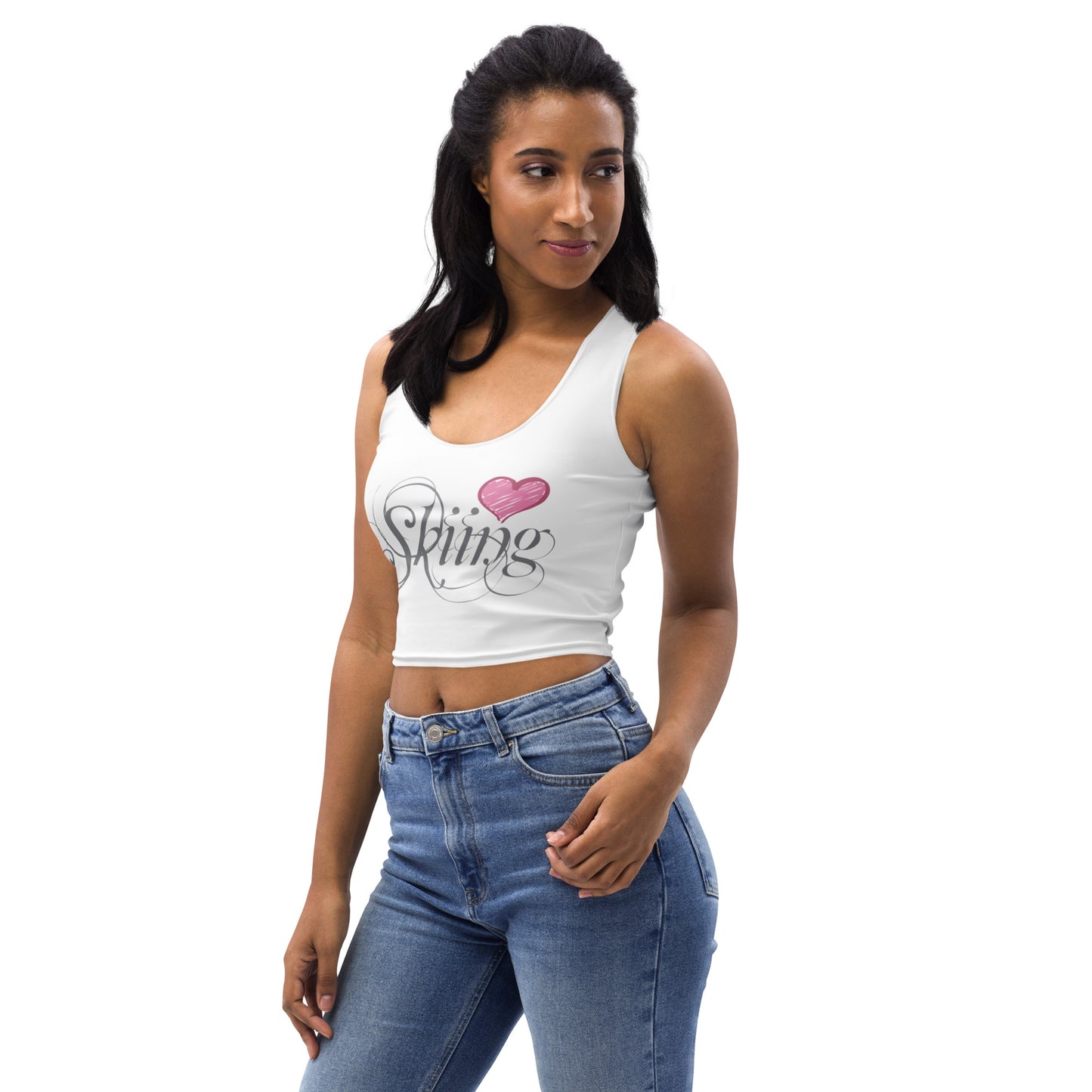 CS0047 - 02010 - AOP Love Skiing/Women's Crop Top