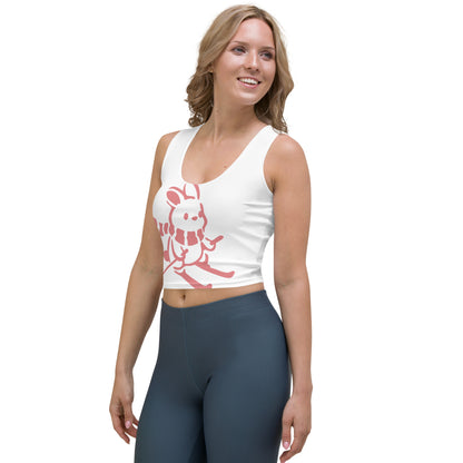 CS0011 -02010 - AOP Ski Bunny Crop Top Tank (White)