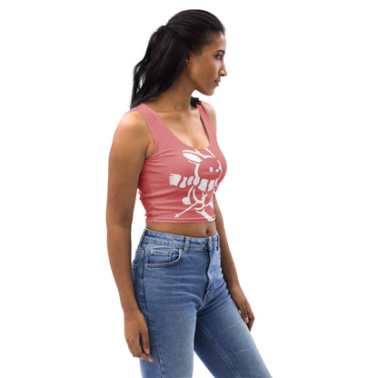 CS0011 - 02010 - AOP Ski Bunny Crop Top Tank (Pink)