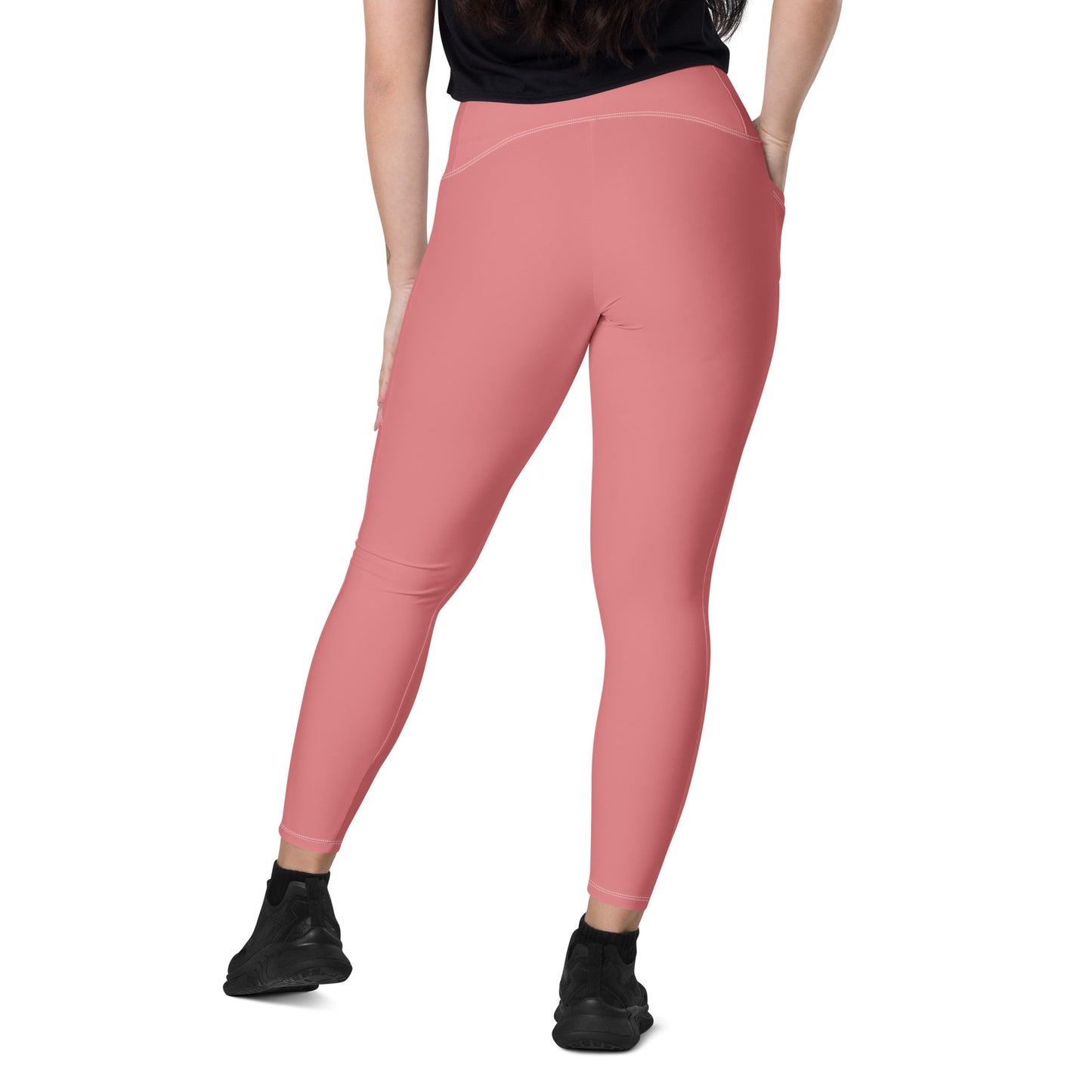 CS0011 - 02013 - Ski Bunny Crossover leggings with pockets (Matching Pink)