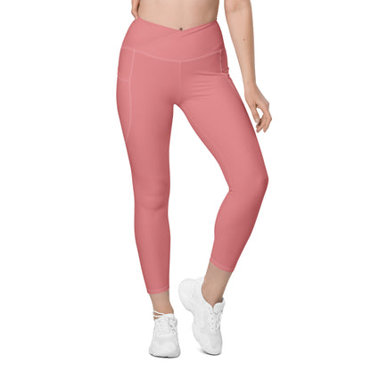 CS0011 - 02013 - Ski Bunny Crossover leggings with pockets (Matching Pink)