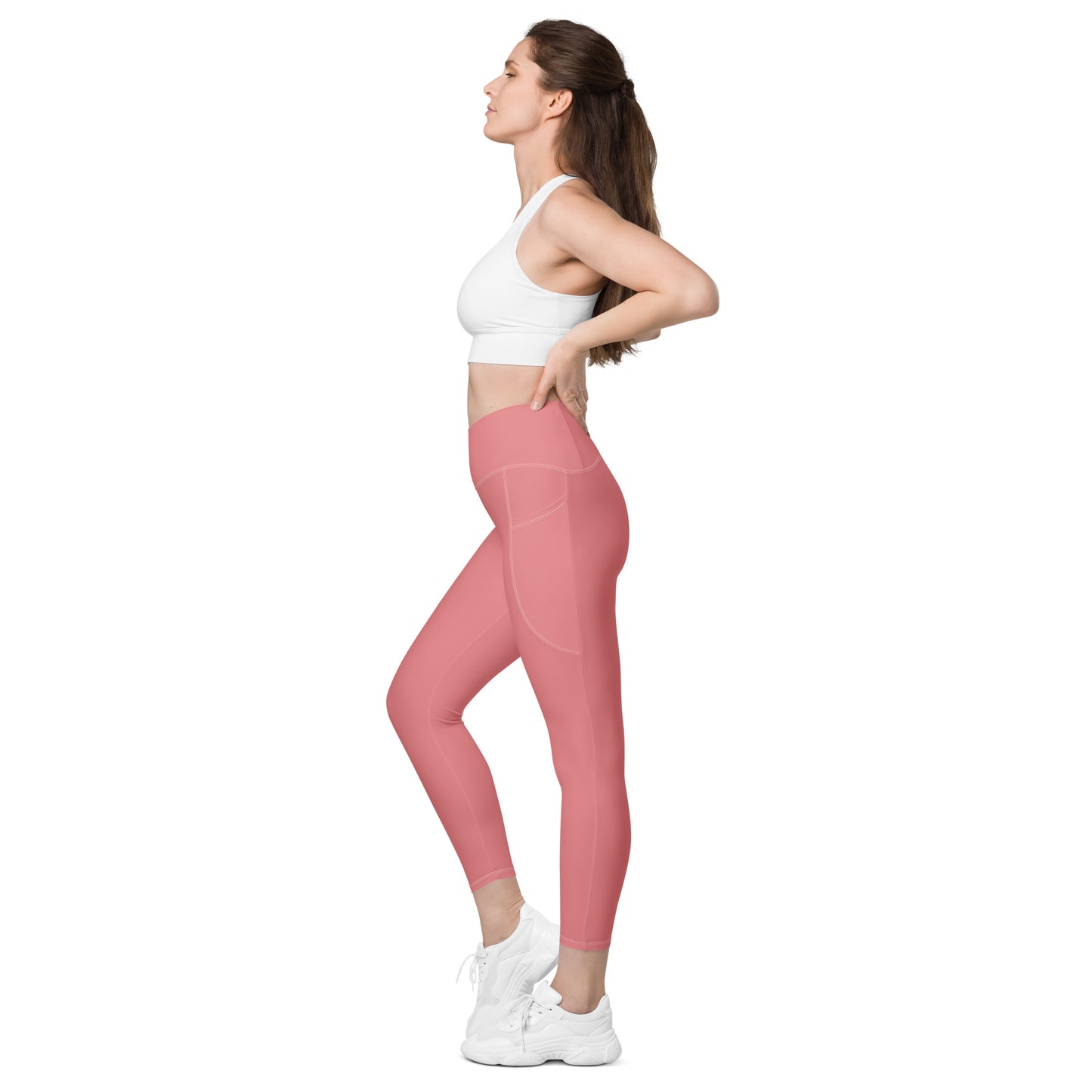 CS0011 - 02013 - Ski Bunny Crossover leggings with pockets (Matching Pink)