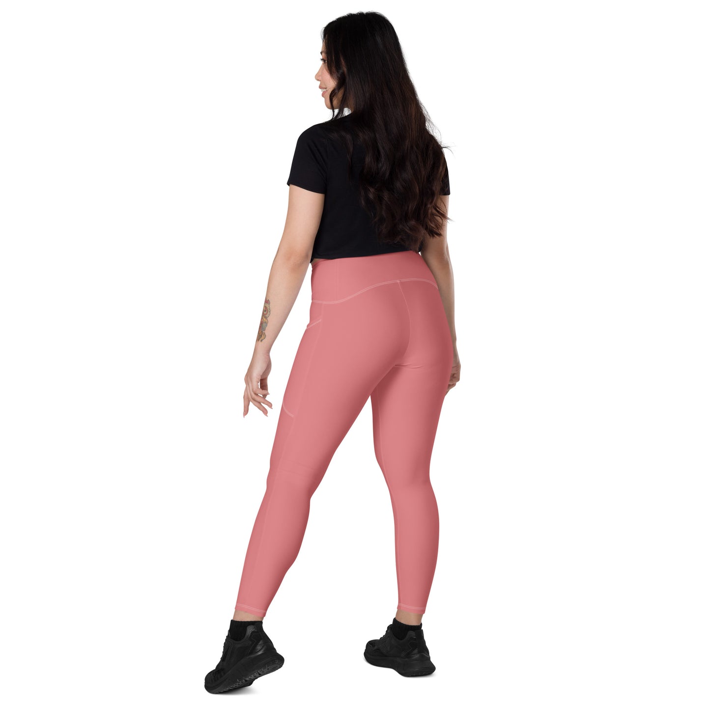 CS0011 - 02013 - Ski Bunny Crossover leggings with pockets (Matching Pink)