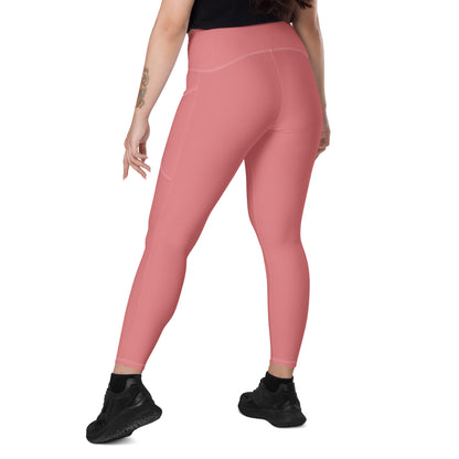 CS0011 - 02013 - Ski Bunny Crossover leggings with pockets (Matching Pink)