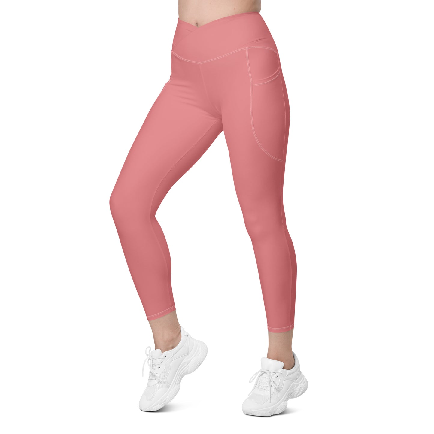 CS0011 - 02013 - Ski Bunny Crossover leggings with pockets (Matching Pink)