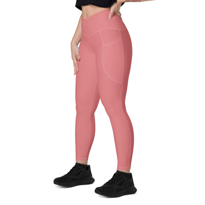 CS0011 - 02013 - Ski Bunny Crossover leggings with pockets (Matching Pink)