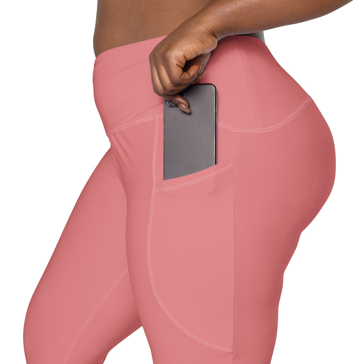 CS0011 - 02013 - Ski Bunny Crossover leggings with pockets (Matching Pink)