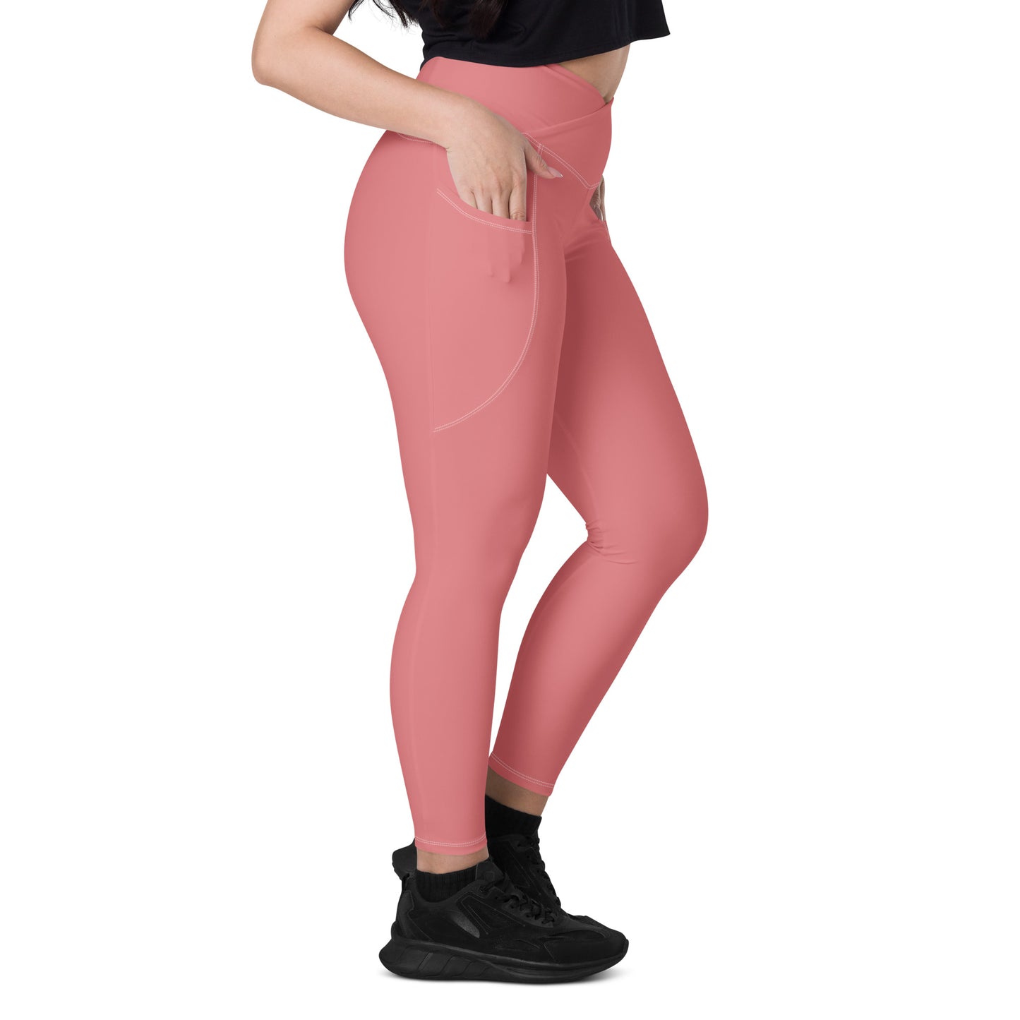 CS0011 - 02013 - Ski Bunny Crossover leggings with pockets (Matching Pink)