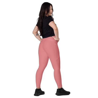 CS0011 - 02013 - Ski Bunny Crossover leggings with pockets (Matching Pink)