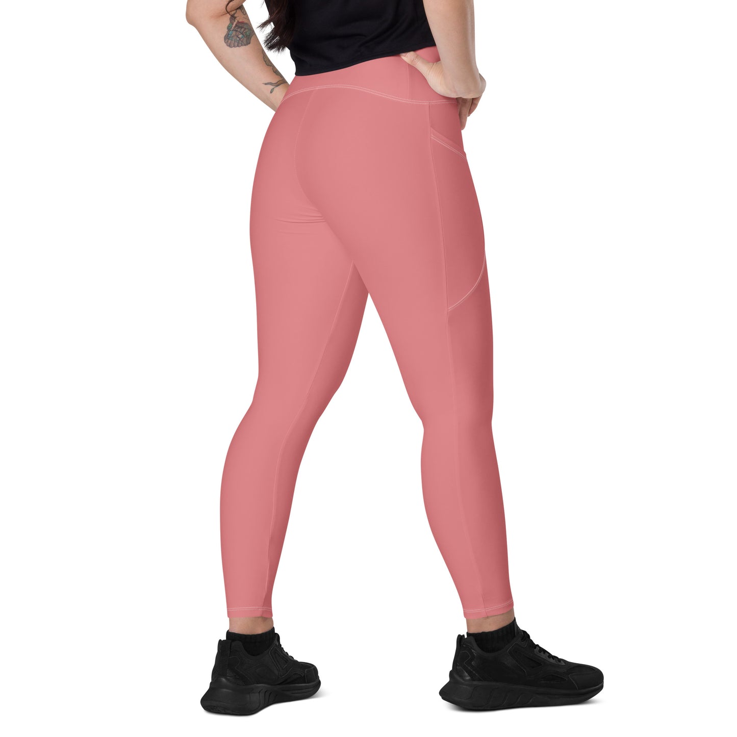 CS0011 - 02013 - Ski Bunny Crossover leggings with pockets (Matching Pink)