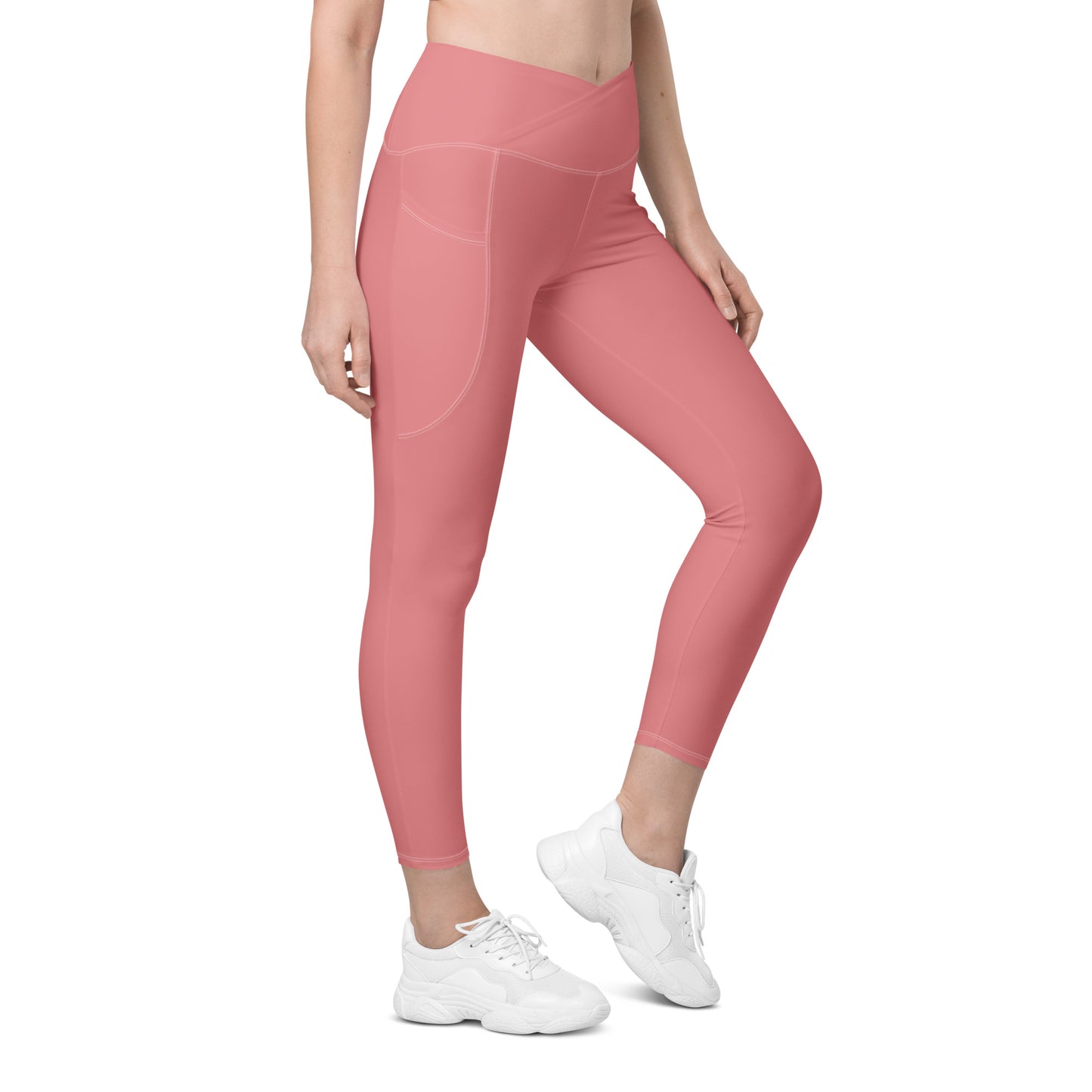 CS0011 - 02013 - Ski Bunny Crossover leggings with pockets (Matching Pink)