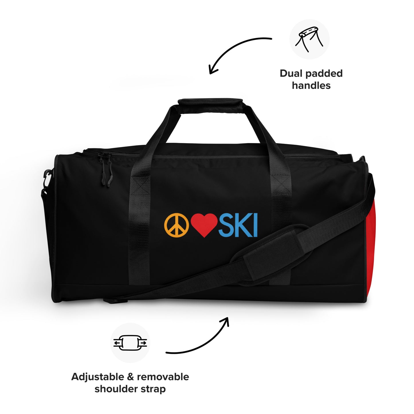 CS0026 - 05001 - Peace | Love | SKI Duffle bag