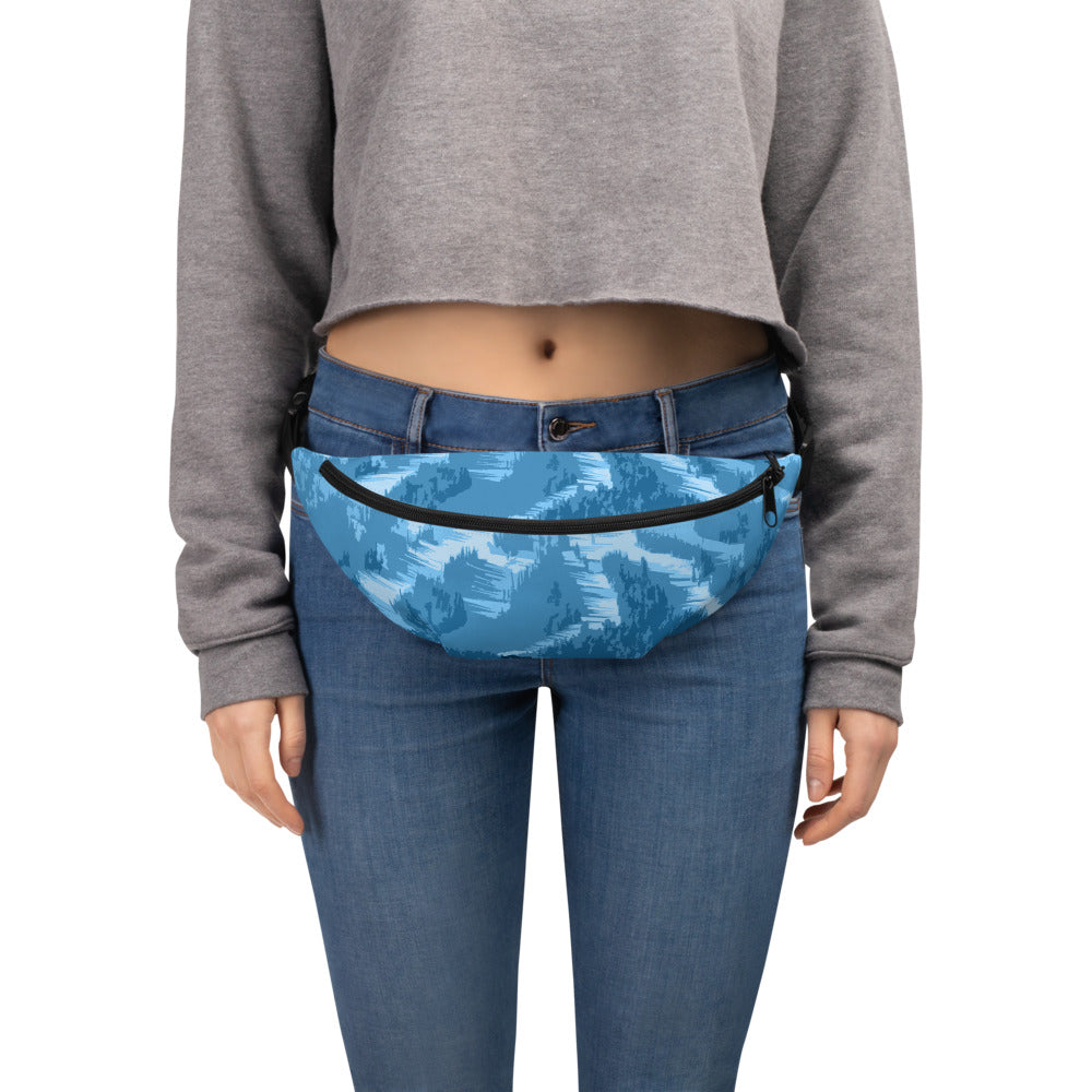 CS0028 - 05003 - Ski Slopes Print Fanny Pack (Blue)