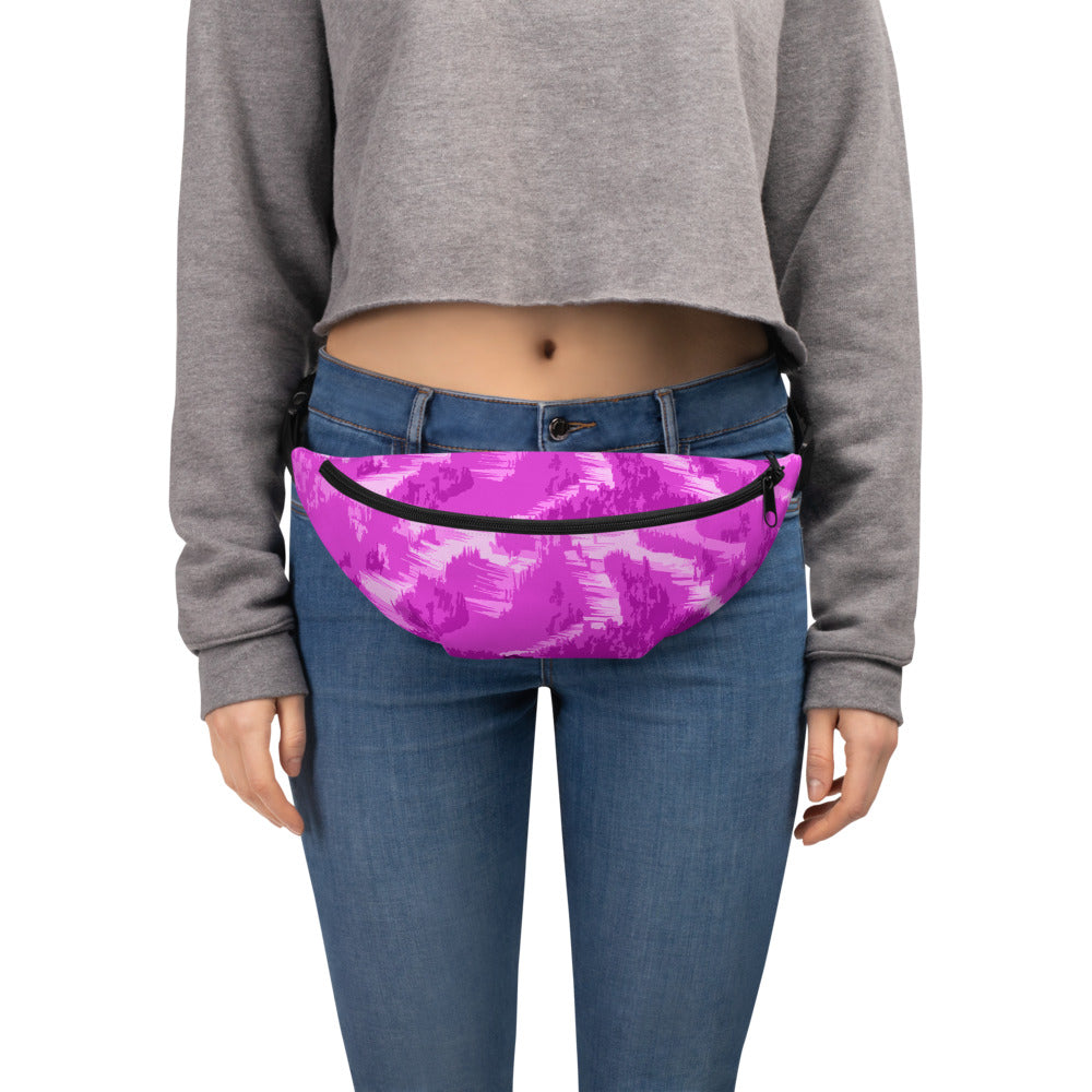 CS0028 - 05003 - Ski Slopes Print Fanny Pack (Pink)