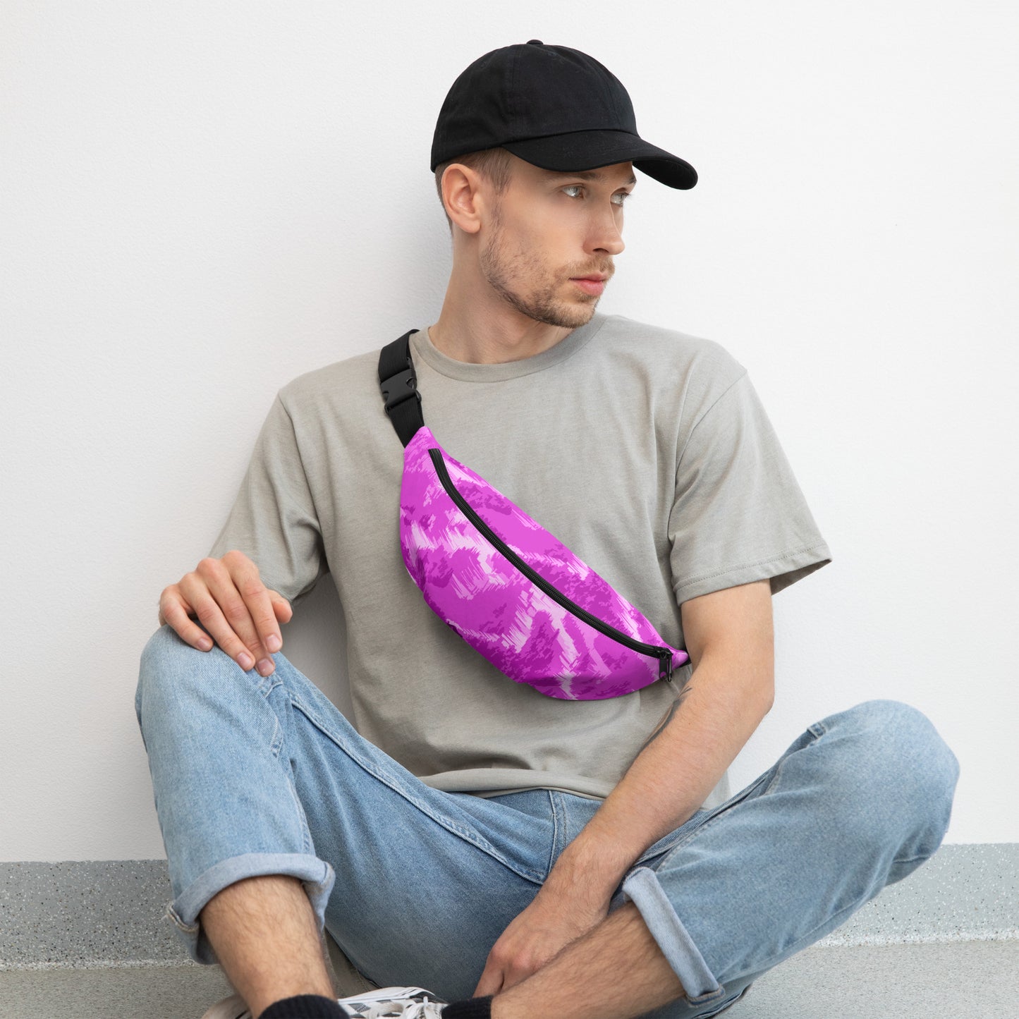 CS0028 - 05003 - Ski Slopes Print Fanny Pack (Pink)