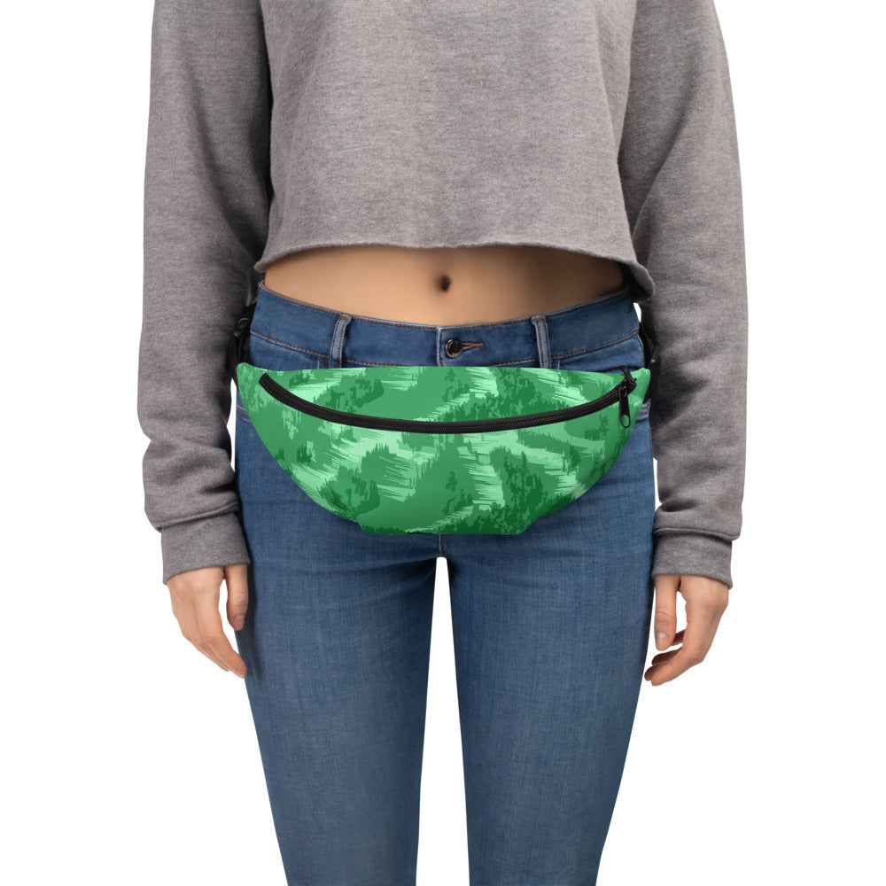 CS0028 - 05003 - Ski Slopes Print Fanny Pack (Green)