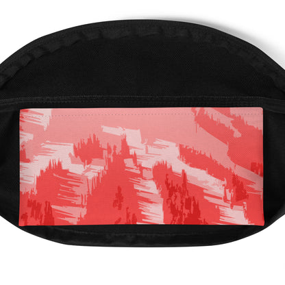 CS0028 - 05003 - Ski Slopes Print Fanny Pack (Red)