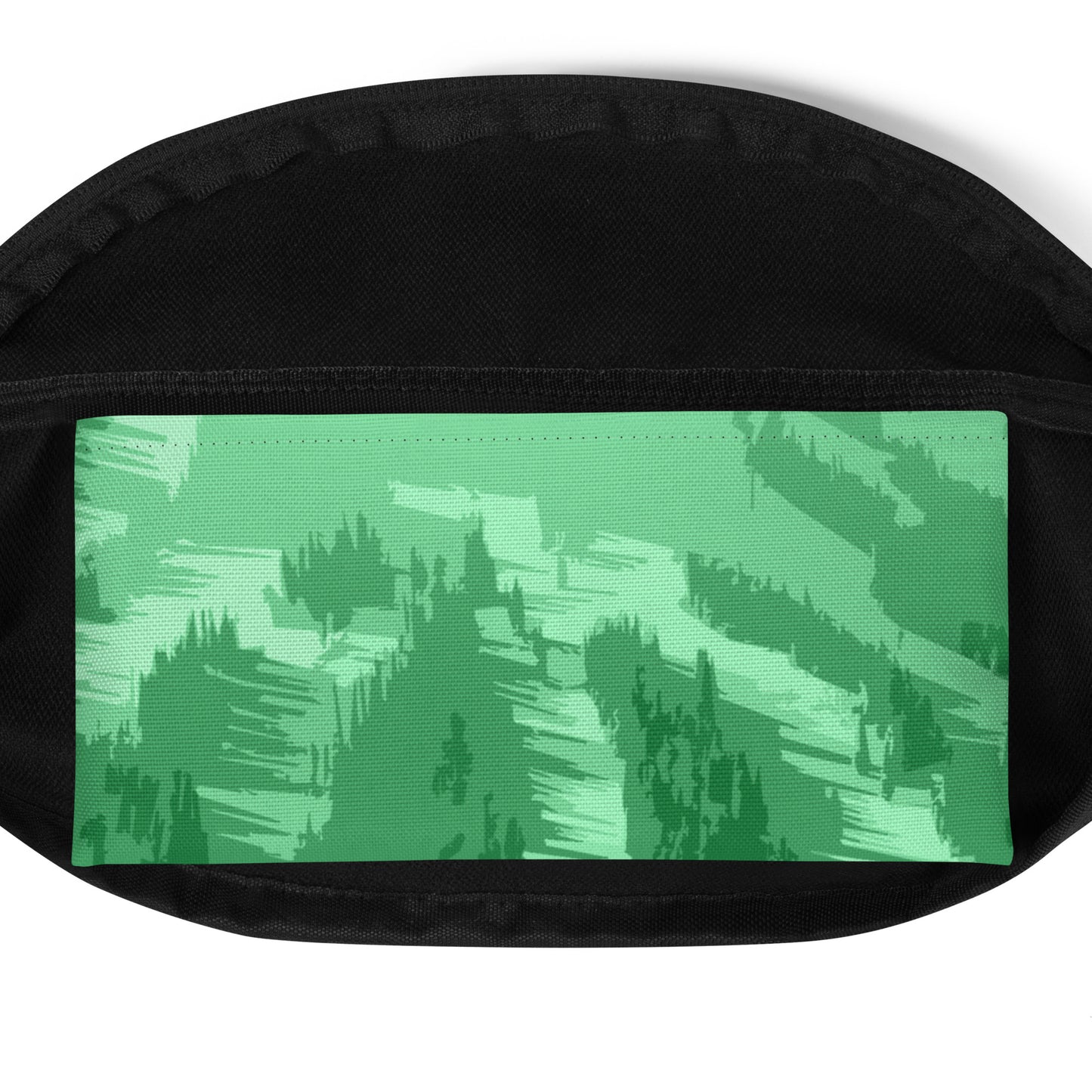 CS0028 - 05003 - Ski Slopes Print Fanny Pack (Green)