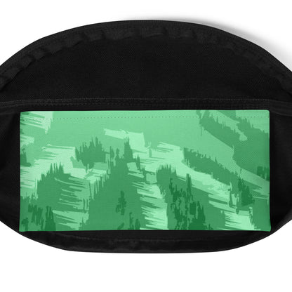 CS0028 - 05003 - Ski Slopes Print Fanny Pack (Green)