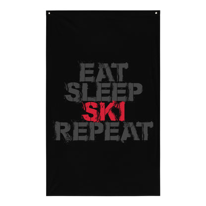 CS0048 - 06008 - Eat Sleep Ski Repeat Flag