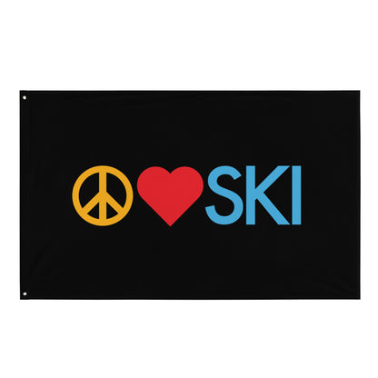 CS0026 - 06008 - Peace | Love | SKI Flag