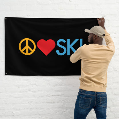 CS0026 - 06008 - Peace | Love | SKI Flag