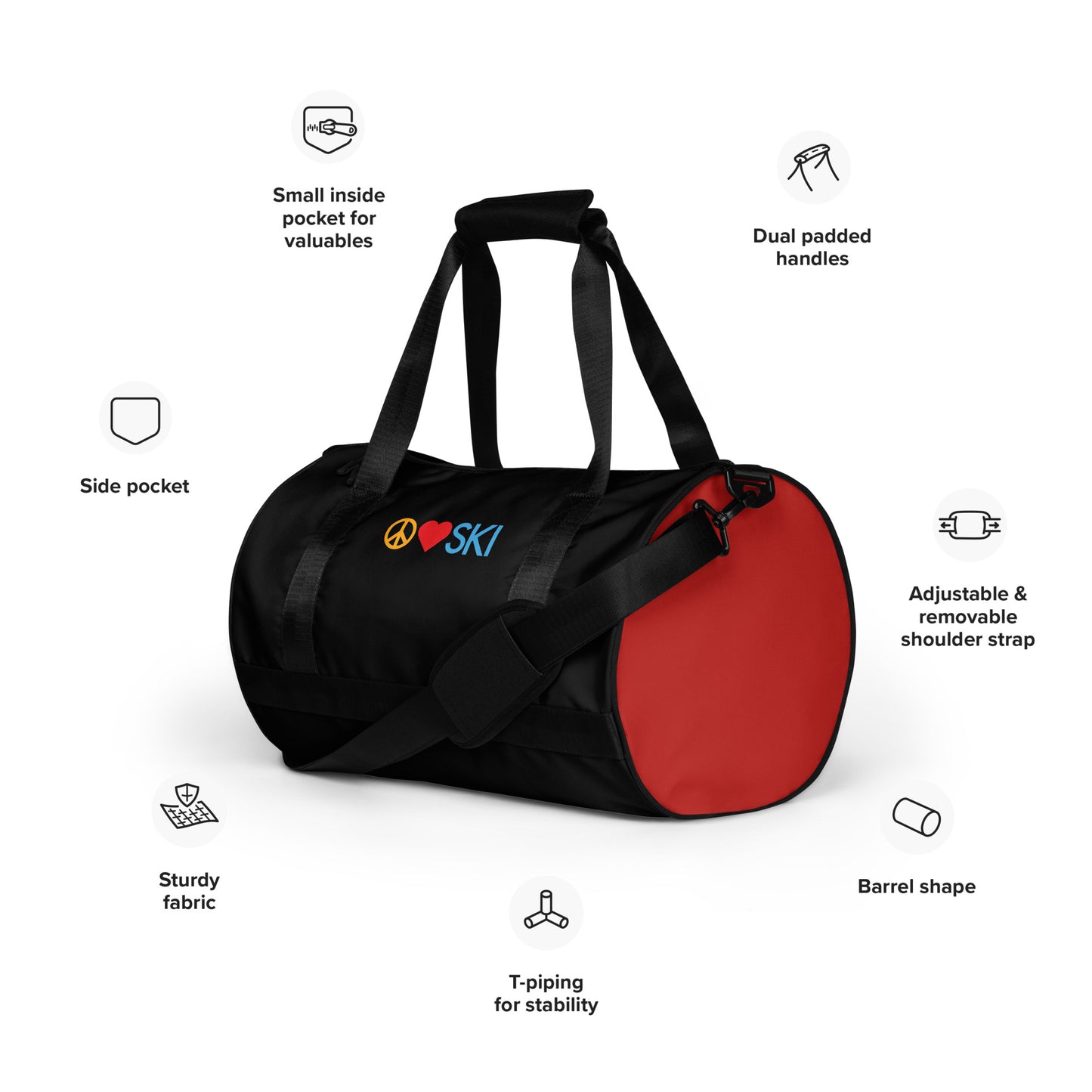 CS0026 - 05001 - AOP Peace | Love | SKI Gym Bag