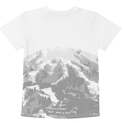 CS0030 - 03001 - AOP SKI Tracks Print Kids crew neck t-shirt