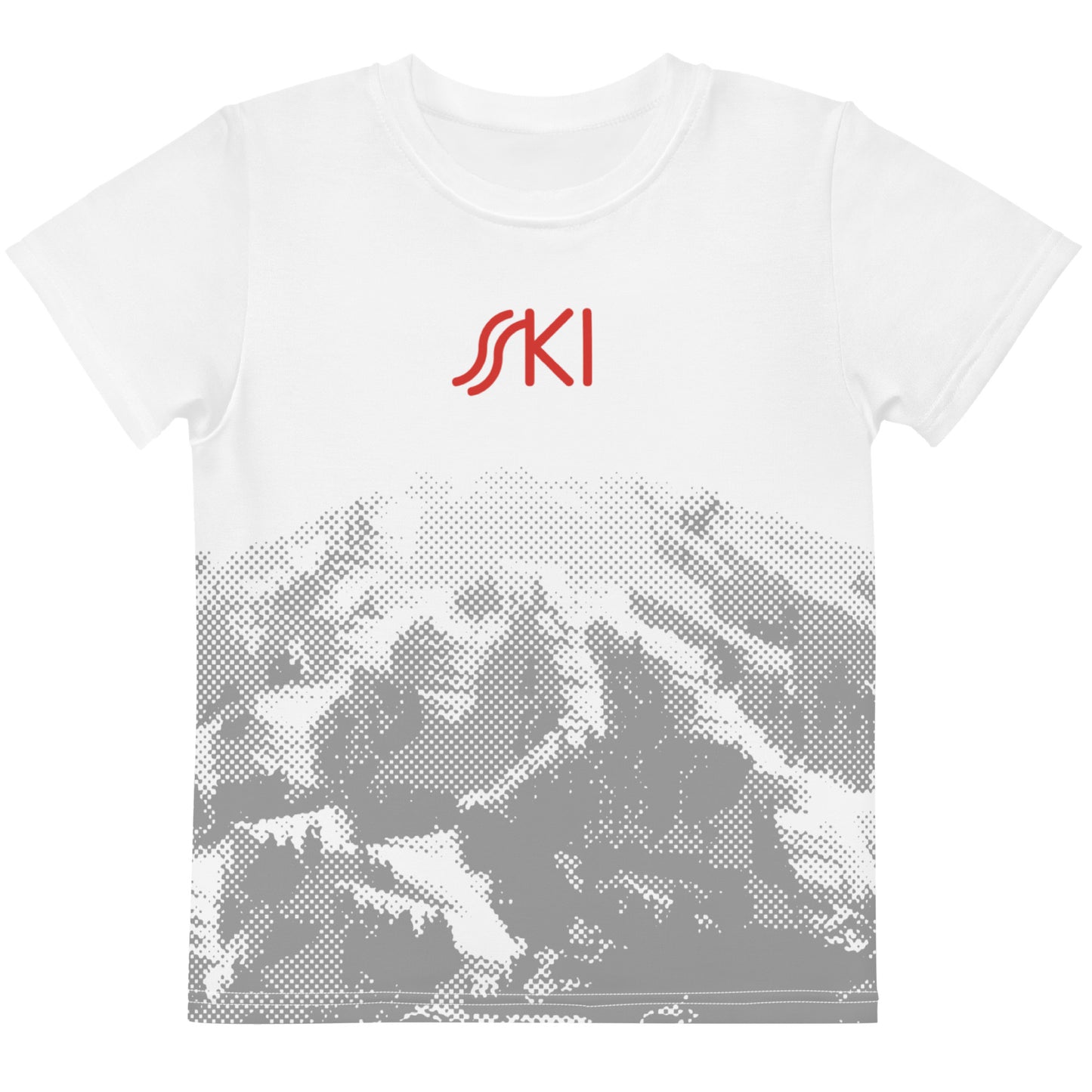 CS0030 - 03001 - AOP SKI Tracks Print Kids crew neck t-shirt