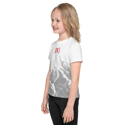 CS0030 - 03001 - AOP SKI Tracks Print Kids crew neck t-shirt