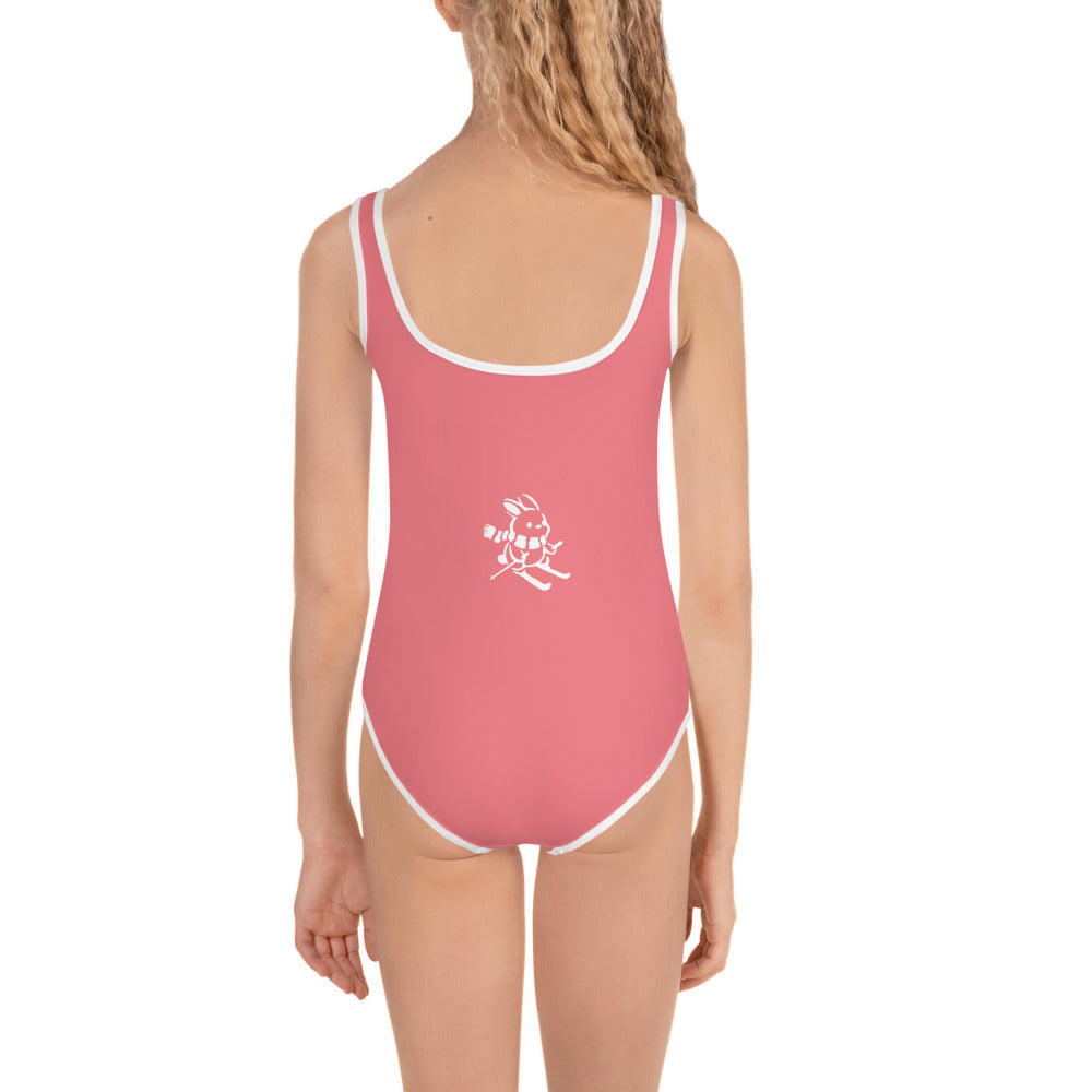 CS0011 - 03008 - AOP Ski Bunny Kids Swimsuit (Pink)