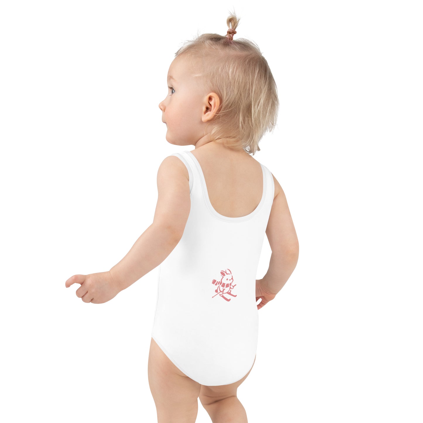 CS0011 - 03008 - AOP Ski Bunny Kids Swimsuit (White)