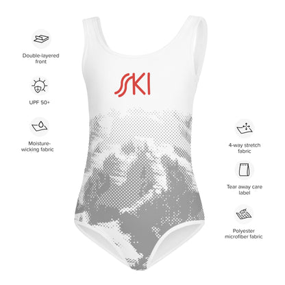 CS0030 - 03008 - AOP SKI Tracks Print Kids Swimsuit