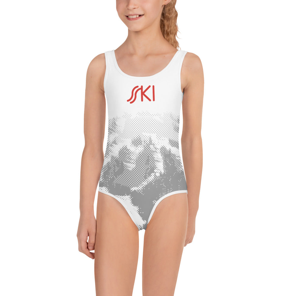 CS0030 - 03008 - AOP SKI Tracks Print Kids Swimsuit