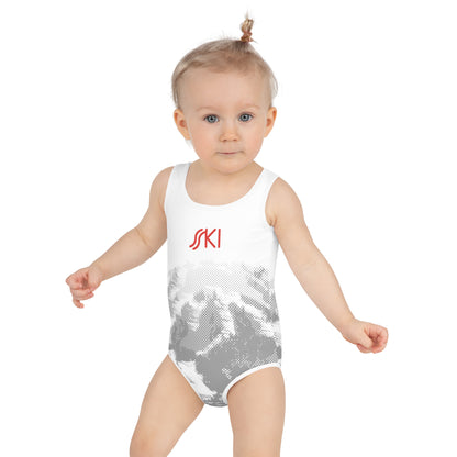 CS0030 - 03008 - AOP SKI Tracks Print Kids Swimsuit