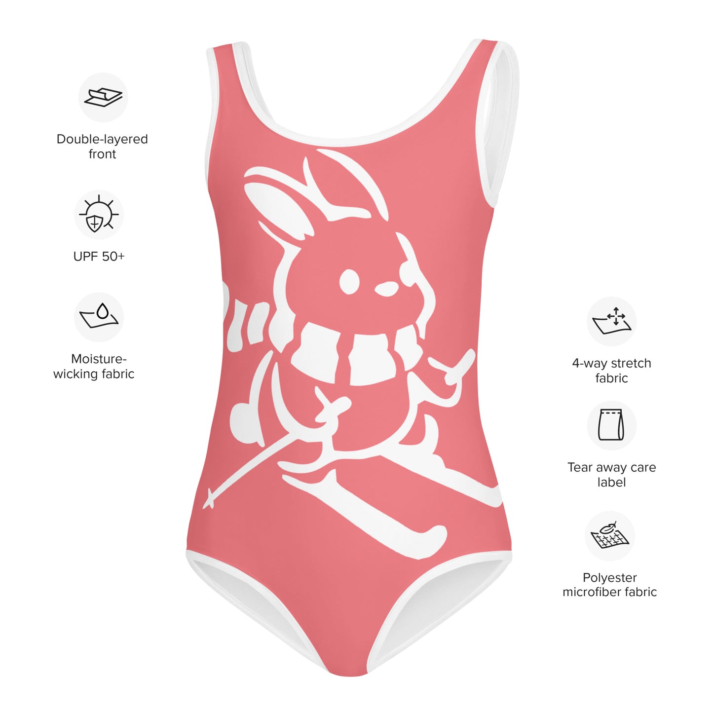 CS0011 - 03008 - AOP Ski Bunny Kids Swimsuit (Pink)