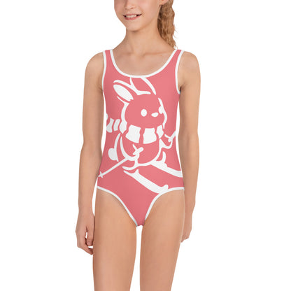 CS0011 - 03008 - AOP Ski Bunny Kids Swimsuit (Pink)